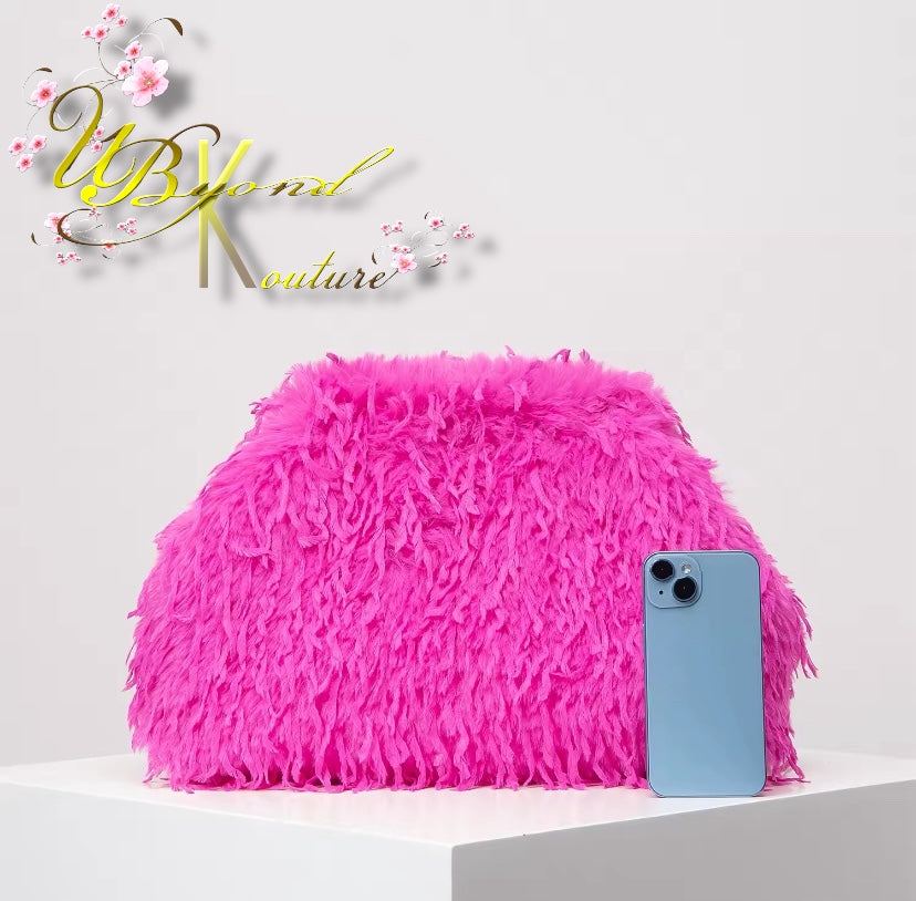Keep Me Close Feather Clutch Bag
