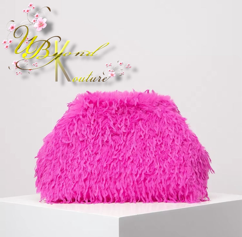 Keep Me Close Feather Clutch Bag
