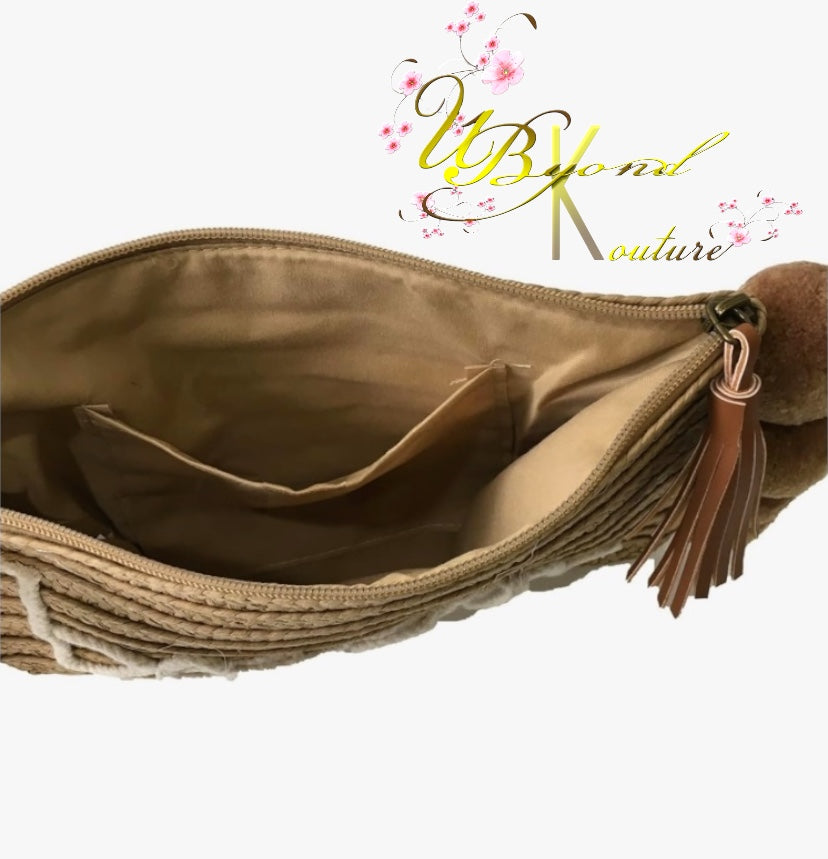 Boho Pom Pom Envelope Beach Bag
