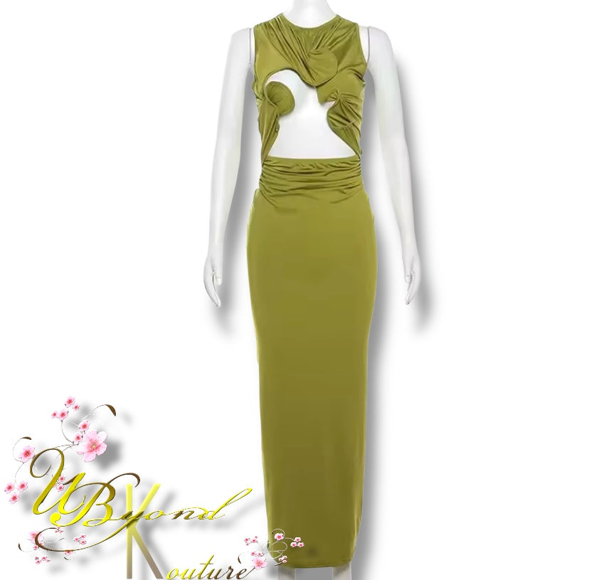 Amaya Cut Out Ruched Maxi Dress