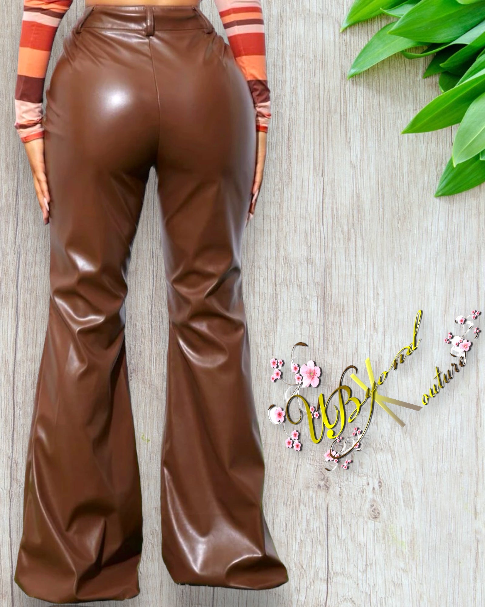 Chocolate City PU Leather Flare Leg Pants