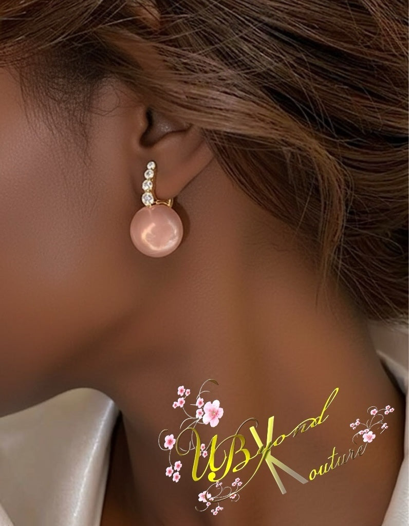Gracey Rhinestone Pearl Earrings
