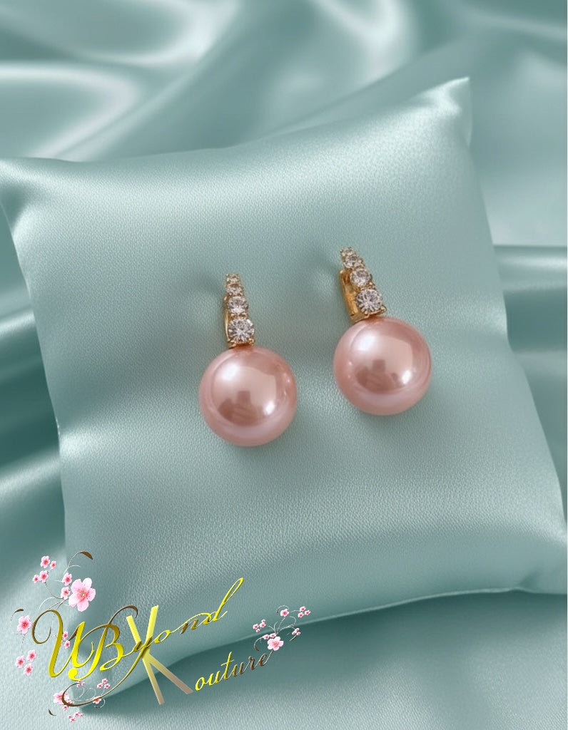 Gracey Rhinestone Pearl Earrings