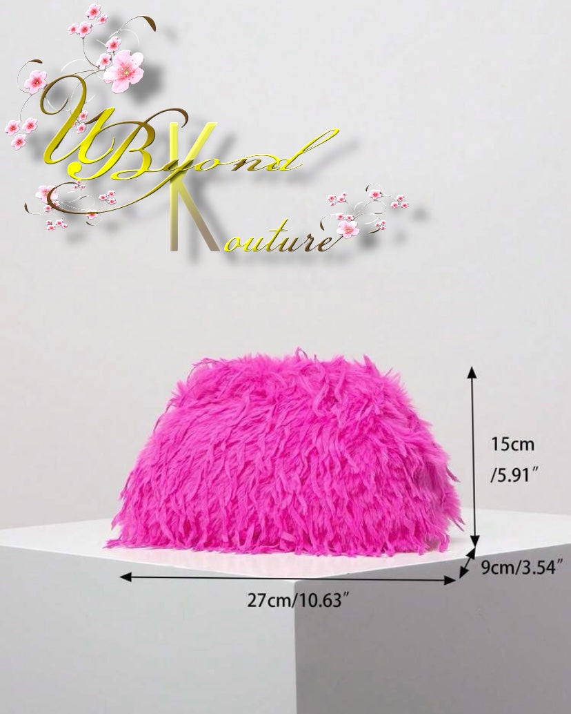 Keep Me Close Feather Clutch Bag