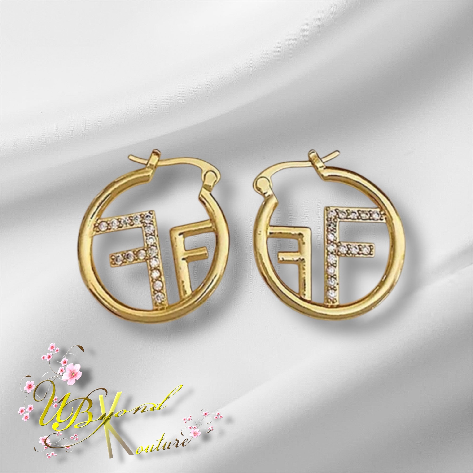 F Letter Hoop Earrings