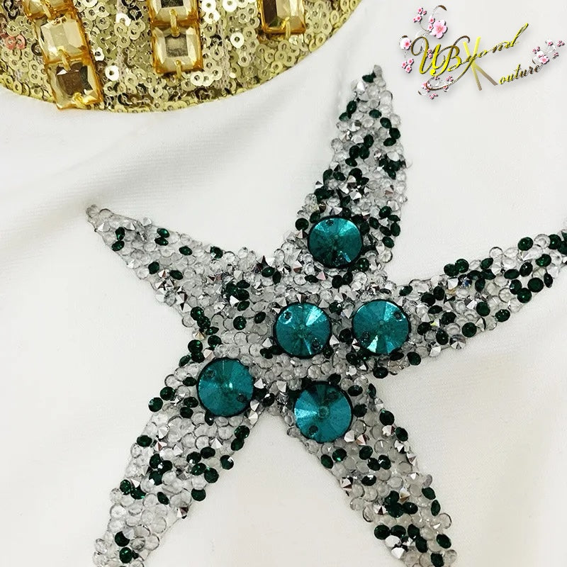 Ursula Rhinestone Starfish Mini Dress