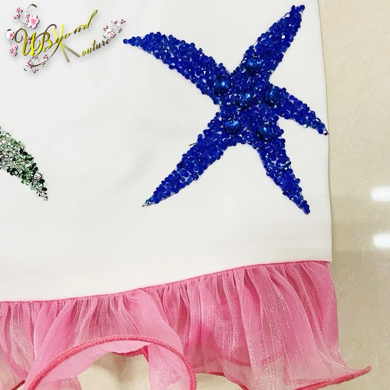 Ursula Rhinestone Starfish Mini Dress