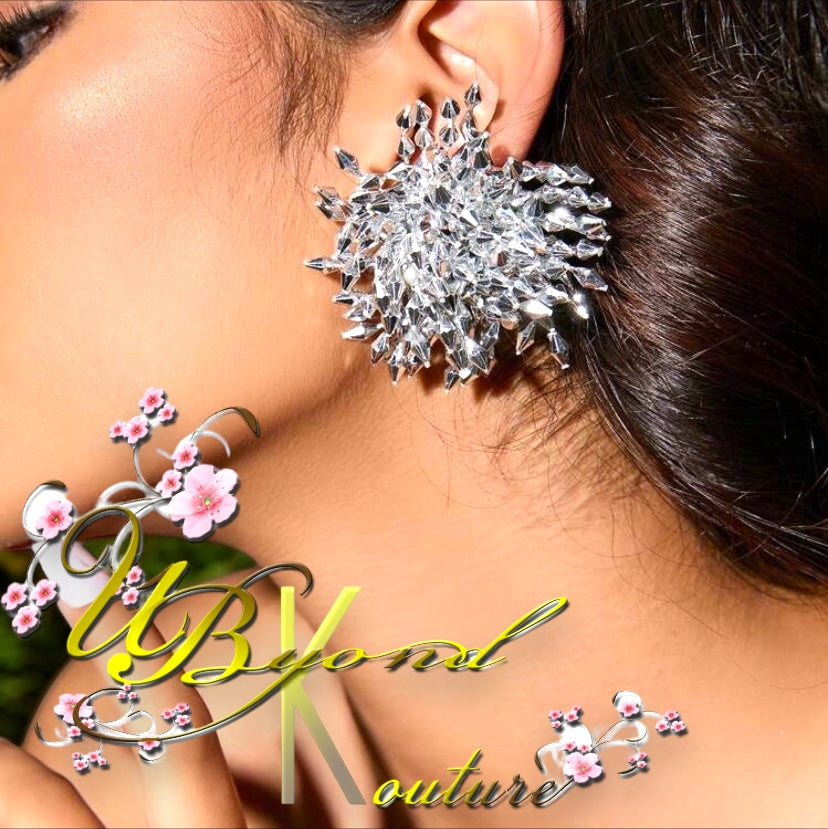 Valentina Crystal Rhinestone Cluster Stud Earings